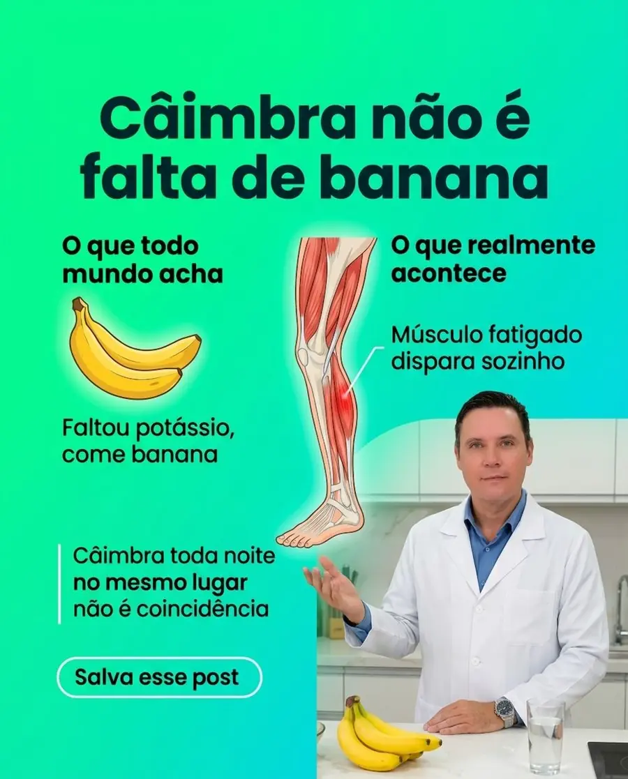 Post do Dr. Hélio no Instagram: Câimbra não é falta de banana
