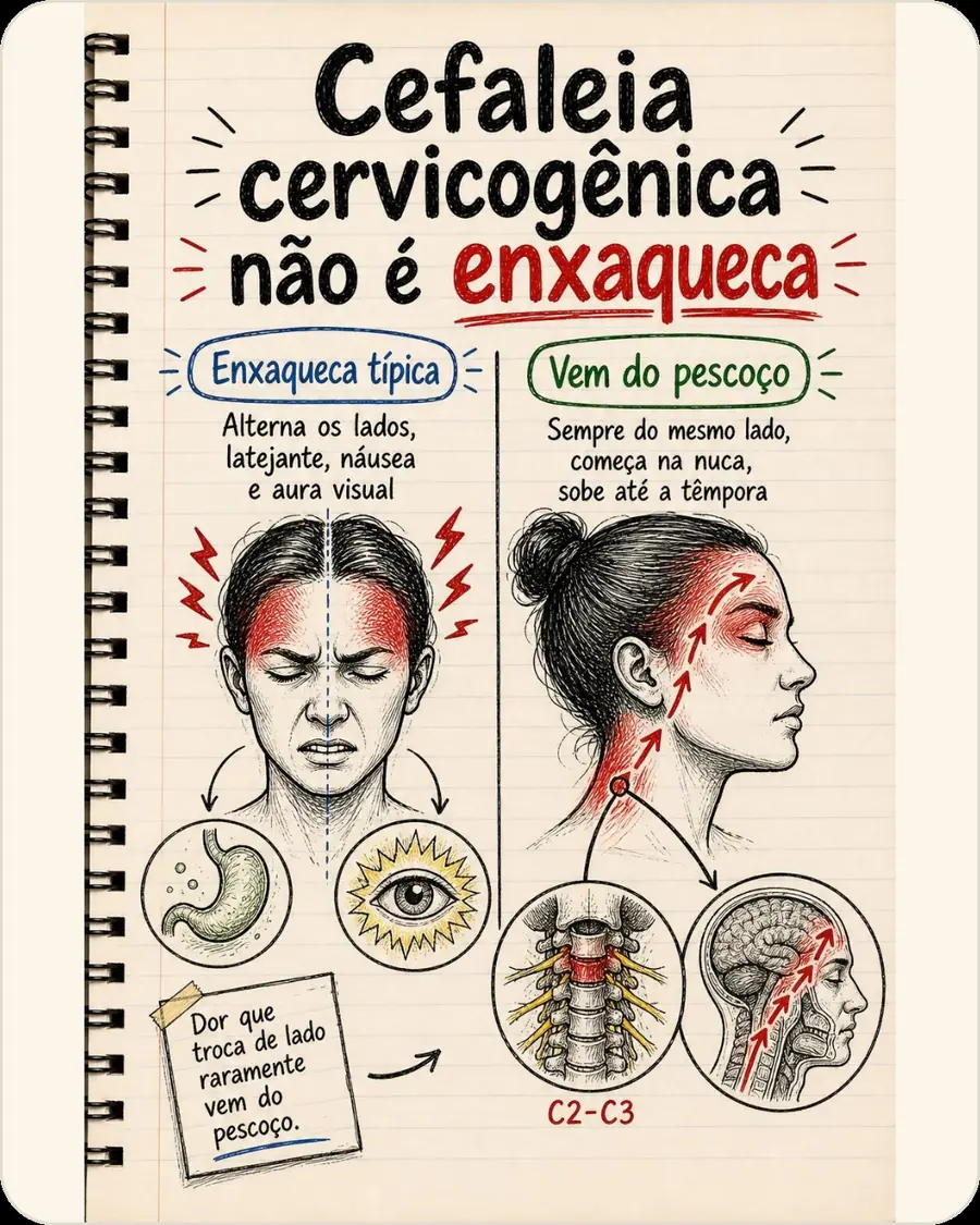 Cefaleia cervicogênica não é enxaqueca