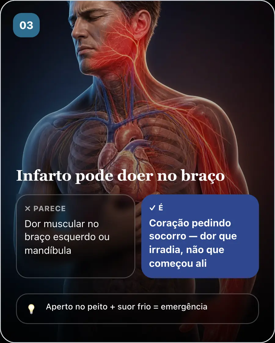 Infarto pode doer no braço