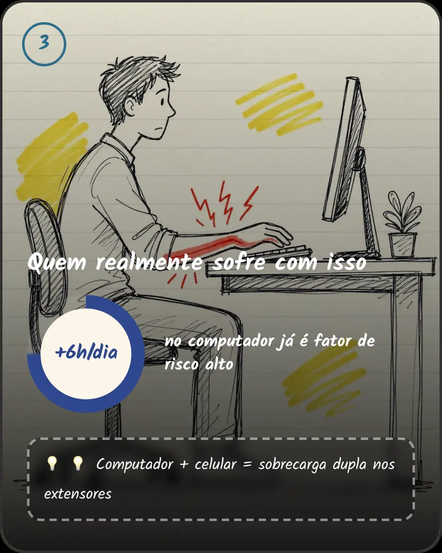 Quem realmente sofre com isso. +6h/dia no computador já é fator de risco alto