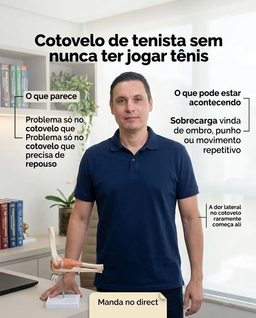 Post do Dr. Hélio no Instagram: Cotovelo de tenista sem nunca ter jogar tênis