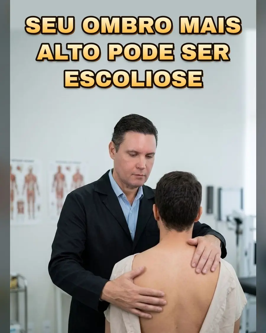 Post do Dr. Hélio no Instagram: Seu ombro mais alto pode ser escoliose