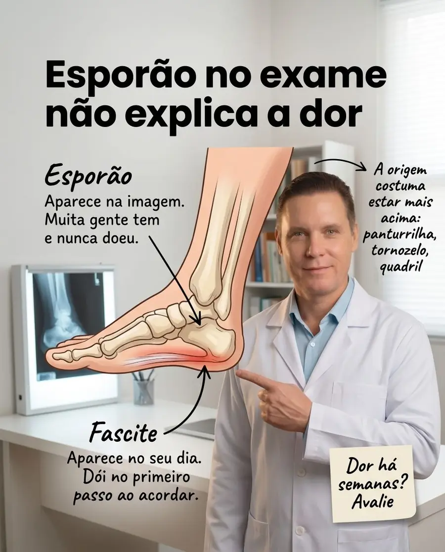 Post do Dr. Hélio no Instagram: Esporão no exame não explica a dor