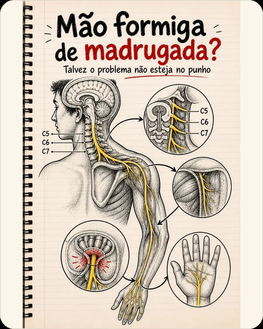 Mão formiga de madrugada?. Talvez o problema não esteja no punho