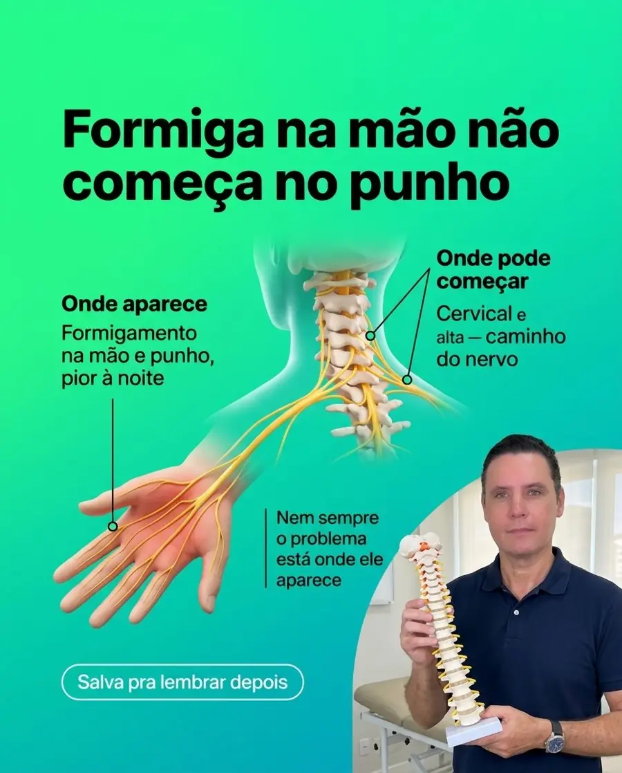 Post do Dr. Hélio no Instagram: Formiga na mão não começa no punho