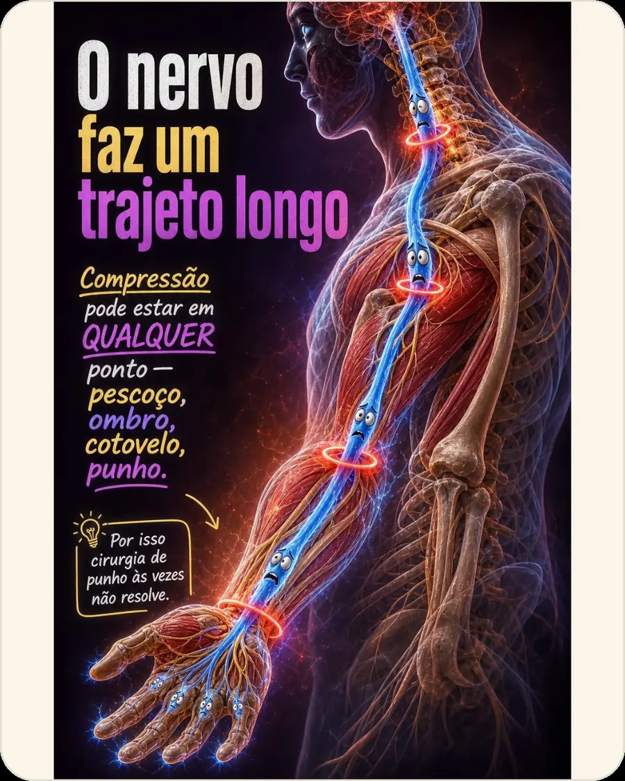 O nervo faz um trajeto longo