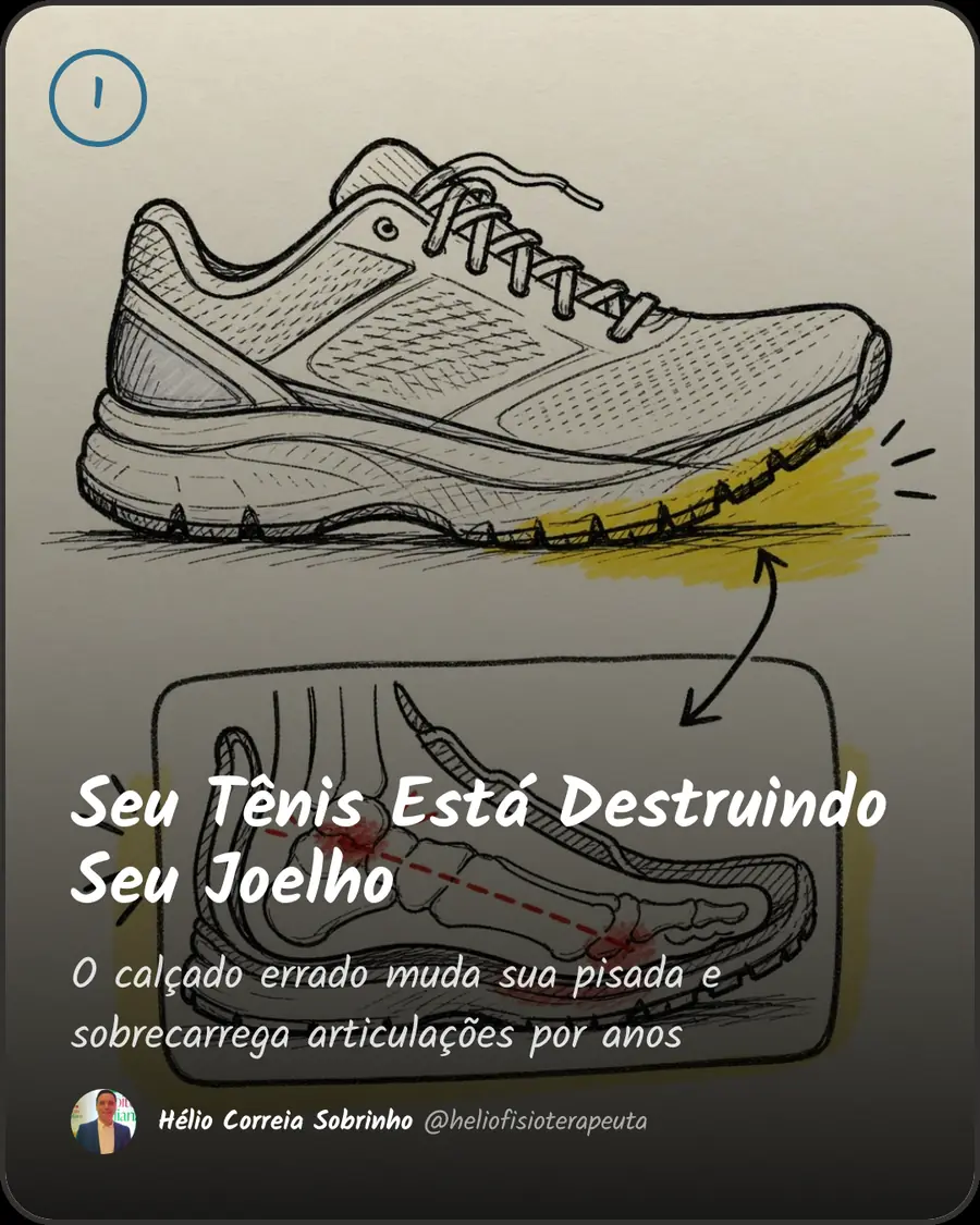 Seu Tênis Está Destruindo Seu Joelho. O calçado errado muda sua pisada e sobrecarrega articulações por anos